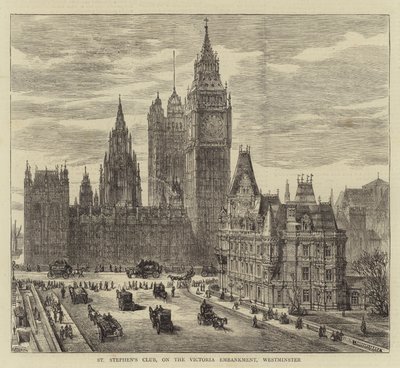 ウェストミンスターのビクトリア堤防にあるセントスティーブンズクラブ 作： Henry William Brewer